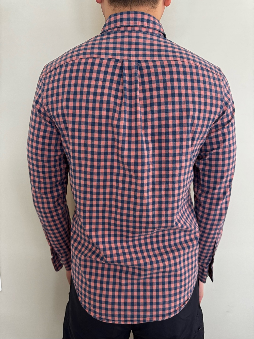 Old Navy Pink and Navy Check Button-Down Shirt